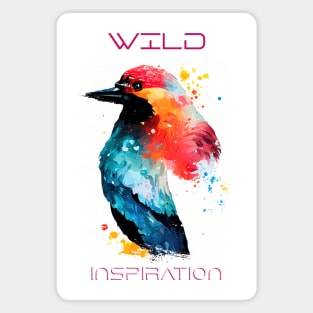 Woodpecker Bird Wild Nature Animal Colors Art Painting Magnet